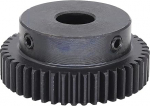 Motor Pinion, Gear, Modular Pinion, 1 Module 46T 47T 48T 49 Teeth Spur Gear 45 Carbon Steel Sprocket 8 mm 10 mm 12 mm 15 mm Bore High Frequency Quenching Gear End Cone (12 mm Bore, 46 Teeth)