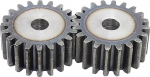 Flaches Zahnrad 2M, 15 Z&auml;hne, Au&szlig;endurchmesser 34 mm, Bohrung 10 mm, kohlenstoffarmer Stahl, Dicke 20 mm, 1 St&uuml;ck