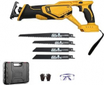 Mini akut&uuml;kisahk Dewalt 21 V, elektriline kettsaag v&auml;ike 4 saeteraga, traadita t&uuml;kksaag muutuva kiirusega metallile, puidule ja PVC-le (ilma akuta)