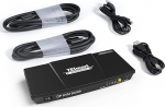 TESmart DisplayPort KVM Switch 2 portiga 4K@60Hz 4:4:4 Ultra HD | DP KVM Switch t&auml;iendava USB 2.0 pordiga Toetab automaatset skaneerimist ja IR-kaugjuhtimist Sisaldab 2 tk. 1,5m KVM kaabel Matte Black