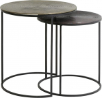 Light & Living Talca Side Table, Copper/Bronze, Diameter 40 + Diameter 49 cm, Round, Metal, Coffee Table, Sofa Table, Small Table for Living Room and Bedroom