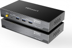 TESmart HDMI 4K@60Hz KVM Extender Kaks monitori, 2 marsruuti Full HD 4K60 (TX+RX) RGB kadudeta &uuml;lekande laiendaja USB 3.0 nullviivitusega, EDID, kaugjuhtimine, kahesuunaline heli&uuml;lekanne, IR