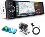6,36-tolline 1 DIN autoraadio juhtmevaba CarPlay & Android Car, DAB+, Type-C kiirlaadimine (QC3.0/PD3.0), DSP, h&auml;&auml;ljuhtimine, AHD tagurduskaamera ja mikrofoni tugi.