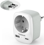 TESSAN adapter Itaalia USB, reisimisadapter Itaalia 2 USB 2.4 A, pistikupesa adapter Itaalia, t&uuml;&uuml;p L, reisipistik Itaalia Saksamaa pistik, Itaalia pistikupesa adapter Itaalia, T&scaron;iili, Uruguay jaoks