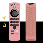 3. p&otilde;lvkonna kaugjuhtimispuldi silikoonist &uuml;mbris 4K/HD Streaming Remote Control Anti Slip Washable Kaitsekate koos paelaga (Bright Pink)