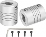hankekaart Flexible Kupplungen, 6,35 mm kuni 12 mm, Gelenkverbinder aus Aluminiumlegierung, flexible Wellenkupplungen, Motorkupplung mit Schraubenschl&uuml;ssel f&uuml;r 3D-Drucker, CNC-Maschinen, DIY-Encoder