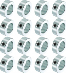 sourcing map 16-teiliges Set Schraubenmanschetten, 2,5 cm Bohrung, Karbonstahl, Schaftmanschetten, 3,8 cm Au&szlig;endurchmesser, 1,6 cm Breite, Schlossachsenmanschette f&uuml;r Linearstangenwellenf&uuml;hrung