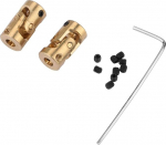 2 Pack Universal Joint Shaft Coupling Copper DIY RC Model Engine Coupling Steering Connector Adapter, D Shaft Joint Coupling sisel&auml;bim&otilde;&otilde;t 3mm kuni 3mm