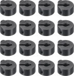 sourcing map 16 St&uuml;ck eingeteilte Schaftmanschetten, 0,3 cm Bohrung, einteiliger Klemmkragen, 1,27 cm Au&szlig;endurchmesser, 1/4 Zoll Dicke, schwarzes Oxidstahl-Set, Schraubverschluss-Kragenklemme