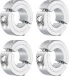 sourcing map 4 x Double Split Clamp for 3/4" Shank Two Piece Tension Collar 1.5" OD 1/2" Thickness Aluminum Alloy Screw Clamp