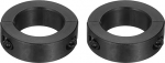 hankekaart 2 x doppelt geteilte Schaftmanschetten, 20 mm Bohrung, zweiteiliger Klemmkragen, 32 mm Au&szlig;endurchmesser, 10 mm Dicke, Karbonstahl, Schlosskragenklemme mit Stellschrauben (Schwarzoxid)