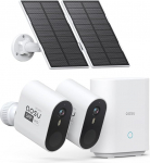 AOSU 3K 5MP UHD Outdoor Surveillance Camera Solar Battery 2 Cam Kit with Homebase 32GB Local Memory No ABO Intelligent PIR Person Detection Colour Night Vision with Headlight 2 Way 166&deg; Wide Angle