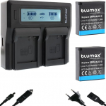 2 x Blumaxi aku, mis &uuml;hildub Panasonic DMW-BLG10 E [1000 mAh] NTC anduriga ja V1 korpusega + LCD topeltlaadija DMW-BLG10E / DMW-BLE9 E/BP-DC15 E