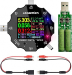 Digitaalne multimeeter, pinge, vool, v&otilde;imsus, takistus, mahtuvuse detektor, klamberkaabliga, toetab PD2.0/PD3.0, QC2.0/QC3.0 (UD18 (tuvastamisliin + koormus))