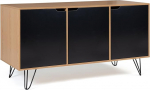 IDMarket - Noemi Vintage Bottom Sideboard 113 cm 3 Doors Wood with Needle Base