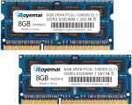 DDR3 1600 PC3-12800S 16GB Kit (2X8GB) RAM 8GB 2Rx8 204-pin Dimm CL11 1.35V Lapktop m&auml;lumooduli uuendamine