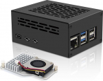 Geekworm Raspberry Pi 5 korpus koos aktiivse jahutuskomplektiga, toetus Top PCIe M.2 NVMe adapterile X1001 / X1004 / X1003 / X1012 / X1015 / X1000 / M901 / M300 (P579-H500)