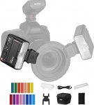 GODOX MF12 makro v&auml;lk 2.4G juhtmevaba &uuml;lekande juhtnumber 16 TTL režiimi M koos k&uuml;lma kinga v&auml;rvifiltriga taimeportreedeks putukate toidu juveelide pildistamiseks makrofotodeks
