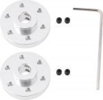 2 x h&otilde;bedane fikseeritud &auml;&auml;rikuga v&otilde;lli&uuml;hendus 6mm telje mootorile optilise monteeringu M3 keermega 6mm telje jaoks