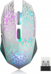 ExtraFind M2 traadita arvuti m&auml;nguhiir laetav USB optiline LED vaikne hiir Mac/PC/Notebook, 2400 CPI, 6 nuppu（valge）