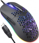 M&auml;nguhiir koos Honeycombiga, 7200 DPI reguleeritav kerge USB Honeycomb Gaming Mice RGB, 7 programmeeritavat nuppu Laptop arvuti ergonoomiline PC Gamer Gaming Mouse koos 1,67 m punutud kaabliga