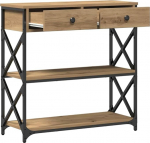 Konsole Tisch mit Schubladen Artisan-Eiche 75 x 28 x 75 cm Konsolentisch, Flurtisch,Beistelltisch f&uuml;r Wohnzimmer, Esszimmer,Eingangsbereich, Flur