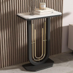 Schmaler Flurtisch Konsolentisch aus Eisen Moderne Konsolentische Als Akzentm&ouml;bel f&uuml;r Den Eingangsbereich Von Hotel und Caf&eacute;(Black)
