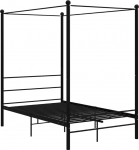 vidaXL katusevoodi metallist voodi Kahekohaline voodiraam Voodiraam liistudega magamistoa m&ouml;&ouml;bel Magamistoa voodi must metall 120 x 200 cm