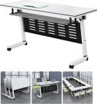 Kokkupandav treeninglaud lukustatavate ratastega, kokkupandav ja kokkupandav valge 140 x 40 x 75 cm Horisontaalselt vertikaalseks &uuml;mberehitamiseks, moodulkonstruktsioon, lihtne kokkupanek