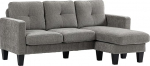 HOMCOM nurgadiivan, nurgadiivan p&ouml;&ouml;ratava Chaise Longue'ga, L-kujuline diivan, polsterdatud nurgadiivan vedrustusega, terasraam, &scaron;enilli v&auml;limus, 186 x 130 x 84 cm, pruun
