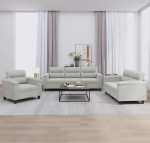 3202291 3-osaline diivanikomplekt padjadega helehall mikrokiudkangas, Lounge diivan, diivanid ja diivanid, l&otilde;&otilde;gastav diivan, diivan elutuppa, diivan koos