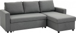 HOMCOM nurgadiivan magamisfunktsiooniga, panipaik, nurgadiivan voodikastiga, Chaise Longue, diivanvoodi, kangast diivan, L-kujuline, Linen Touch, helehall, 211,5 x 146 x 85 cm.