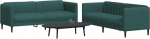 2-TLG. Sofagarnitur Dunkelgr&uuml;n Stoff Sofa Set Wohnzimmer Modern Bequem Sitzgruppe f&uuml;r Entspannung Fernsehen G&auml;ste