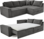 Nurgadiivan Pikaajaline magamisalus B260/T181/H88 cm Spring Core Box Spring s&uuml;steem koos Sleep Function voodikasti k&uuml;lmavahuga, Ottomani saab paigaldada vasakule v&otilde;i paremale, n&ouml;&ouml;rkate halli antratsiidi v&auml;rvusega