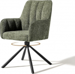 CLIPOP 360&deg; p&ouml;&ouml;rlev tool ilma ratasteta ja metalljalgadega, pehmendusega lauaaktsendi tool kumera seljatoega ja k&auml;etoega elutuppa s&ouml;&ouml;gituppa kodukontorisse (roheline)