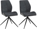 byLIVING SNAP S&ouml;&ouml;gitoa toolid 2 tk / Boucl&eacute; kate mikrofiiber antratsiit / metallraam must / istme kest 360&deg; p&ouml;&ouml;ratav / 2 tk s&ouml;&ouml;gitooli / elutoa tool B 46 x K 87 x S 55 cm