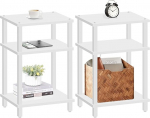 TUTOTAK TB01BW0492 Set of 2 Side Tables, Bedside Table, 3-Tier Storage Shelf, Sofa Table for Small Spaces