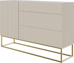 Selsey Veldio riidekapp 140 cm 3 sahtli ja 1 uksega Hall Beež kuldsed jalad