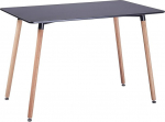 Skandinaavia ristk&uuml;likukujuline s&ouml;&ouml;gilaud, k&ouml;&ouml;gilaud 4 inimesele, puidust jalaga s&ouml;&ouml;gilaud, 110 x 70 x 73 cm, must