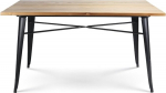 KOSMI - S&ouml;&ouml;gilaud 120 x 80 cm mustast metallist ja puidust kandikuga industriaalstiilis (heledast puidust, 140 x 80 cm)