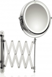 kela Valeria 20643 LED-valgustusega seinakosmeetikapeegel laiendatav 1x/5x suurendusega/kruvitav l&auml;bim&otilde;&otilde;t 14 cm/kroomitud metallist