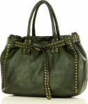 Marco Mazzini Handmade Marco Mazzini Leather Business Trunk Bag Handmade Italian Style Green Rhinestones (3197-uniw)