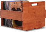 Vin&uuml;&uuml;lplaatide hoidmise vin&uuml;&uuml;l LP kast - plaadiplaadiplatvorm puidust - 41 x 38,5 x 31 cm - plaadiriiul kuni 80 LP-le v&otilde;i CD-le - tumepruun