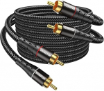 2-Pack RCA audiokaabel 1M (subwooferi kaabel) kodukino, HDTV, v&otilde;imendi, Hi-Fi s&uuml;steemide, auto heli jaoks - must