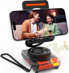 ANCwear nutitelefoni hoidja Bluetooth-k&otilde;lariga, 5W selge heli, TF-kaart (microSD) muusikaks ilma nutitelefonita, reguleeritav statiiv, kuni 10 tundi taasesitust (must/retropunane)