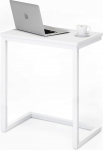 Serxis Sofa C Side Table, Wood Accent, Coffee Table, Coffee Tray, Snack Side Table, Notebook Holder, Over Bed, Desk, White, 55.9 x 35.6 x 68.9 cm, for Living Room, Bedroom
