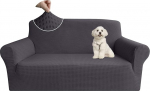 Granbest 2024 Crisscross Diivan Cover, paks 3 istekoha Jacquard High Stretch Four Seasons Universal Diivan Slipcover for Pets Dogs Kids (Ruuduline, Charcoal Grey, 2 istekohaga)