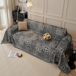 Gro&szlig;e Sofa&uuml;berw&uuml;rfe im Bohemian-Stil f&uuml;r 1/2/3/4 Sitzer, Sommer-Decken&uuml;berw&uuml;rfe f&uuml;r Sofas, rutschfeste Schutzh&uuml;lle aus Baumwolle f&uuml;r kleine Sofas, Kingsize-Decken f&uuml;r Betten (Schwarz,230x230cm)