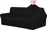 Easy-Going Stretch Jacquard Diivan Cover, 1 t&uuml;kk, pehme diivanikate, diivanipesu libisemiskatusega, pestav m&ouml;&ouml;bli kaitsja lastele, lemmikloomadele (diivan, must)