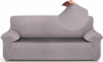 Textilhome diivanikate 3 istekohaga - kaasaegne Jacquard diivanikate, elastne diivanikate, diivanikate, kaitse koertele ja lemmikloomadele, diivanikate 180-240 cm, helehall